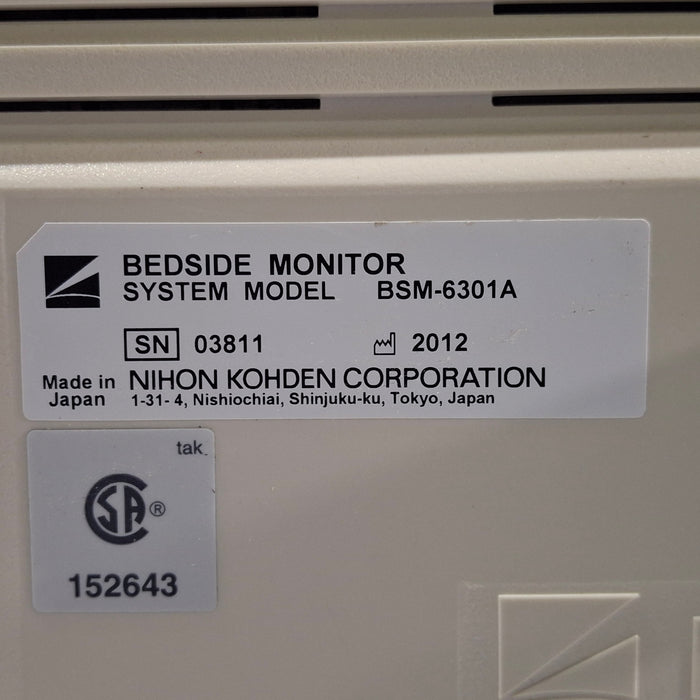 Nihon Kohden Life Scope BSM-6301A Patient Monitor