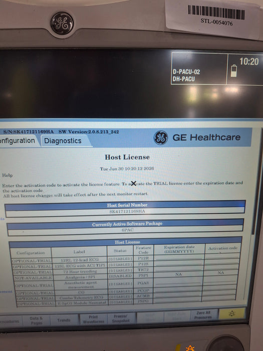 GE Healthcare Carescape B650 Post Anesthesia Care Patient Monitor