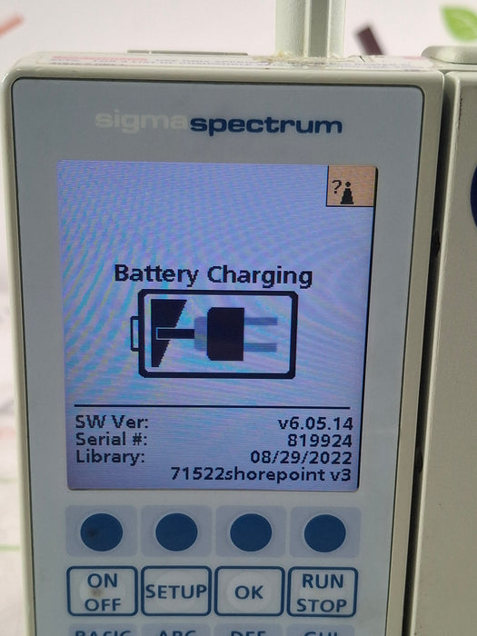 Baxter Sigma Spectrum 6.05.14 with B/G Battery Infusion Pump