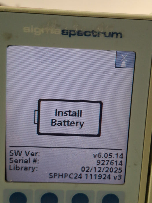 Baxter Sigma Spectrum 6.05.14 with B/G Battery Infusion Pump