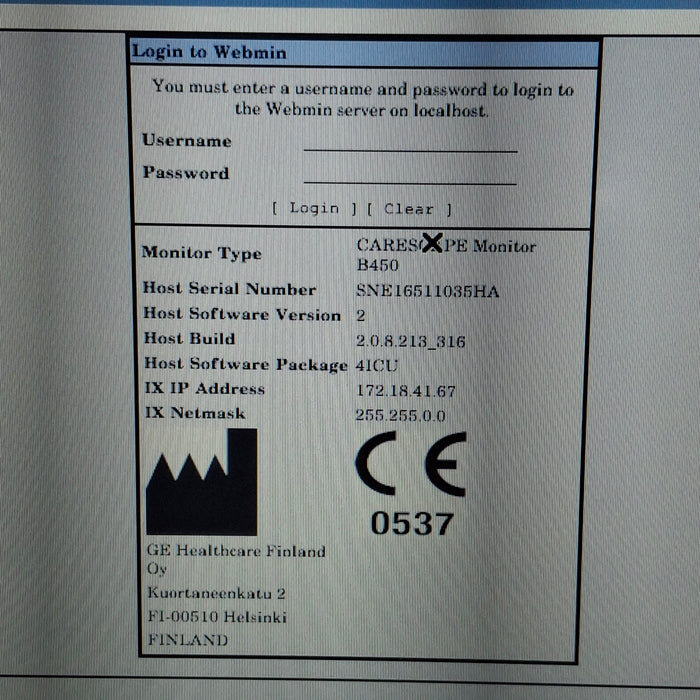 GE Healthcare Carescape B450 Critical Care Patient Monitor