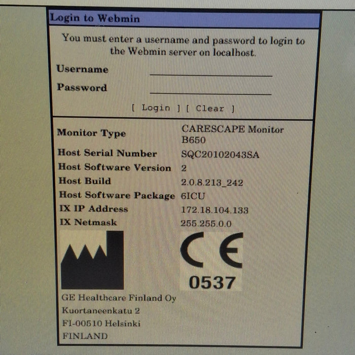 GE Healthcare Carescape B450 Critical Care Patient Monitor