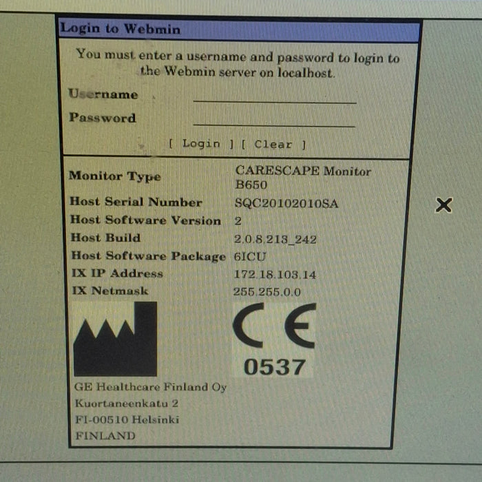 GE Healthcare Carescape B650 Critical Care Patient Monitor