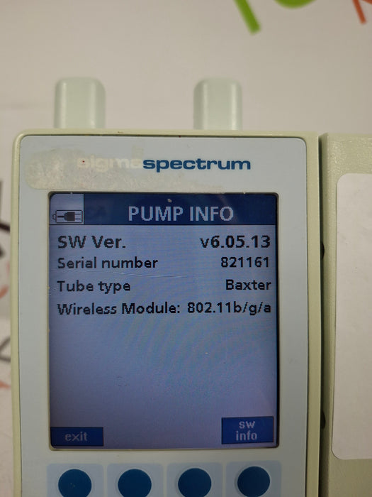 Baxter Sigma Spectrum 6.05.13 with A/B/G/N Battery Infusion Pump
