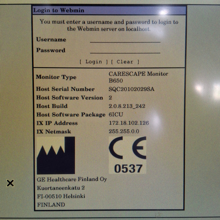 GE Healthcare Carescape B650 Critical Care Patient Monitor