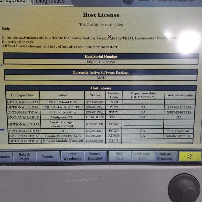 GE Healthcare Carescape B650 Critical Care Patient Monitor