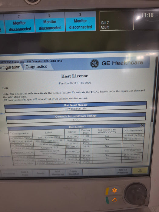 GE Healthcare Carescape B650 Critical Care Patient Monitor