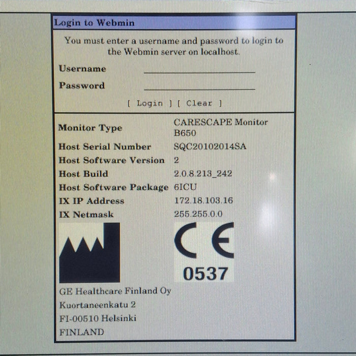 GE Healthcare Carescape B650 Critical Care Patient Monitor