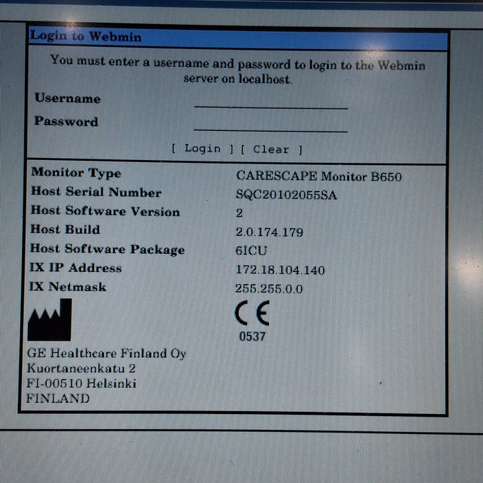 GE Healthcare Carescape B650 Critical Care Patient Monitor