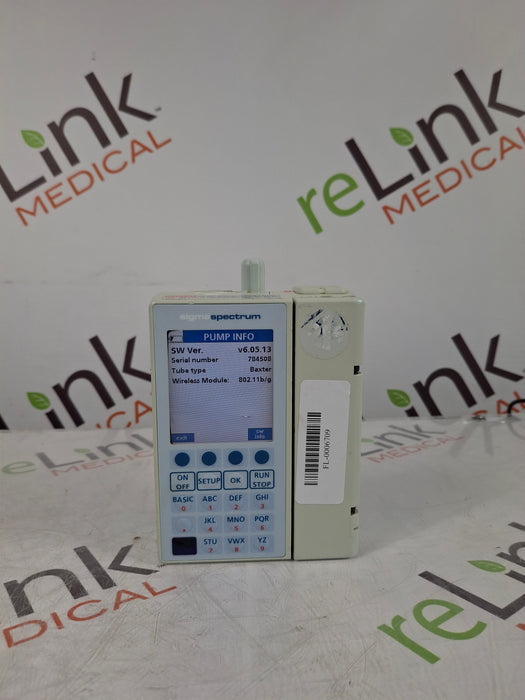 Baxter Sigma Spectrum 6.05.13 with B/G Battery Infusion Pump
