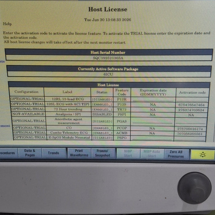 GE Healthcare Carescape B650 Critical Care Patient Monitor