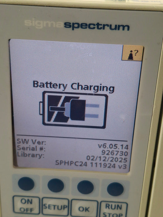 Baxter Sigma Spectrum 6.05.14 with B/G Battery Infusion Pump