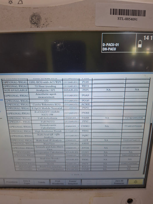 GE Healthcare Carescape B650 Post Anesthesia Care Patient Monitor