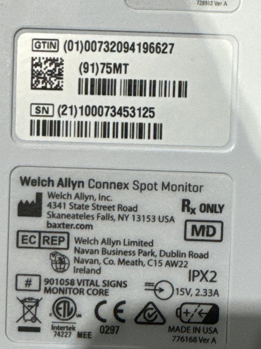 Welch Allyn Connex Spot 75MT Vital Signs Monitor