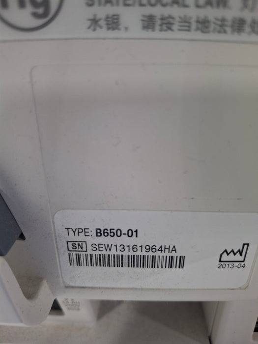 GE Healthcare Carescape B650 Emergency Care Patient Monitor
