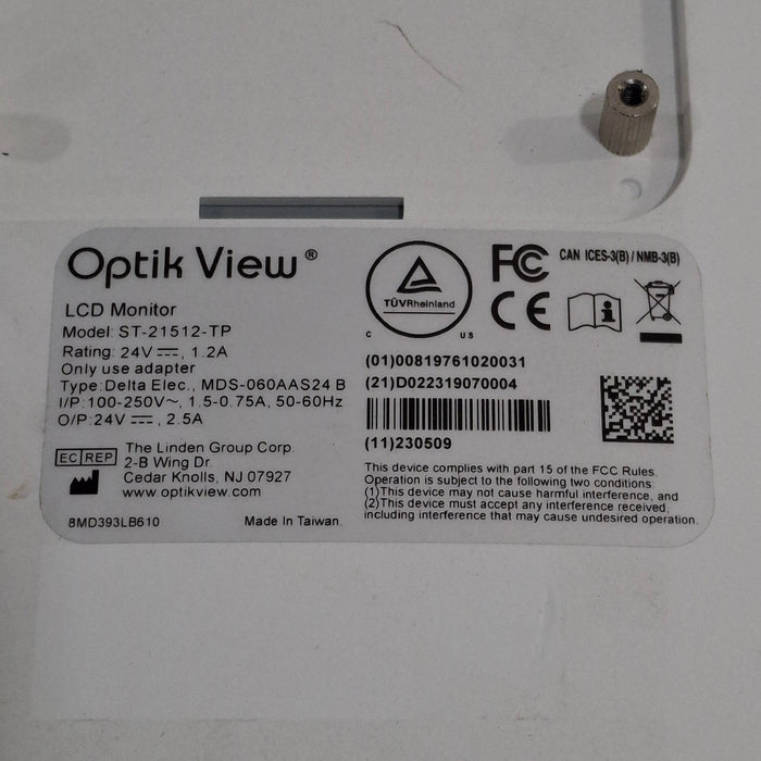 The Linden Group Corporation ST-21512-TP 21.5" Optik View Monitor