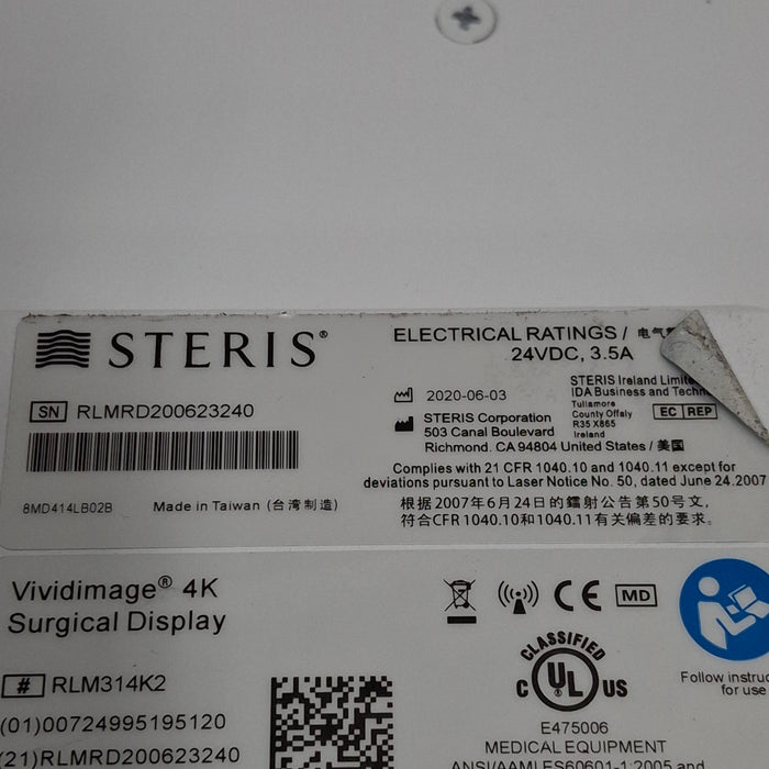 Steris VividImage 4K 31" Surgical Display Monitor
