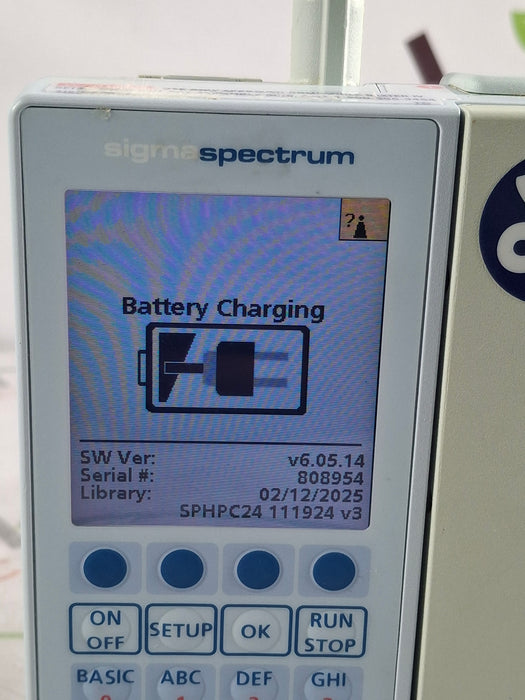 Baxter Sigma Spectrum 6.05.14 with B/G Battery Infusion Pump