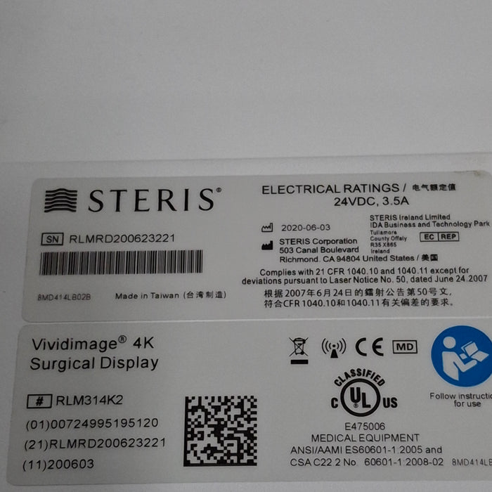 Steris VividImage 4K 31" Surgical Display Monitor