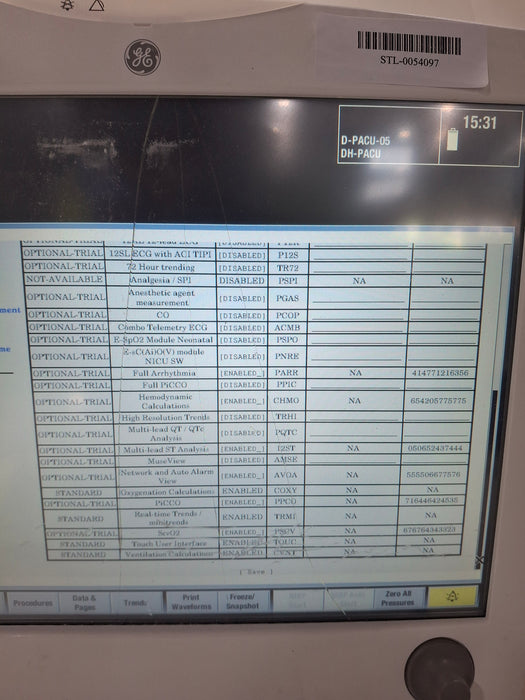 GE Healthcare Carescape B650 Post Anesthesia Care Patient Monitor