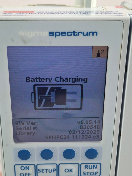 Baxter Sigma Spectrum 6.05.14 with B/G Battery Infusion Pump