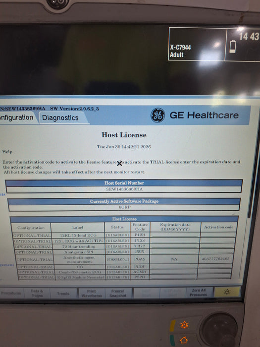 GE Healthcare Carescape B650 Anesthesia Care Patient Monitor