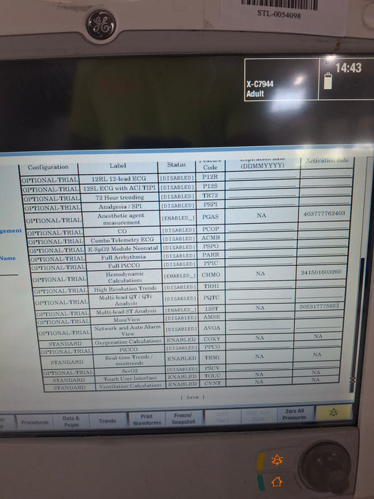 GE Healthcare Carescape B650 Anesthesia Care Patient Monitor