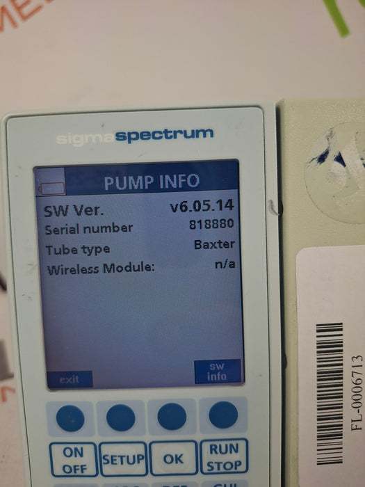 Baxter Sigma Spectrum 6.05.14 without Battery Infusion Pump