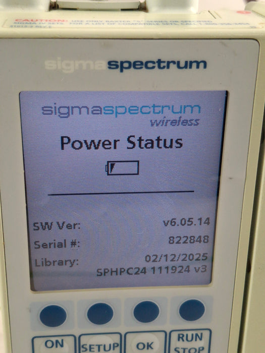 Baxter Sigma Spectrum 6.05.14 with B/G Battery Infusion Pump