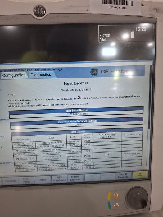 GE Healthcare Carescape B650 Anesthesia Care Patient Monitor