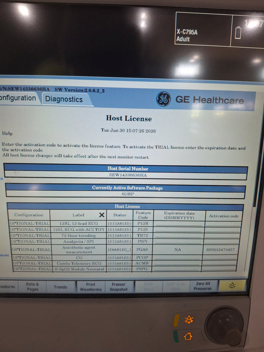 GE Healthcare Carescape B650 Anesthesia Care Patient Monitor
