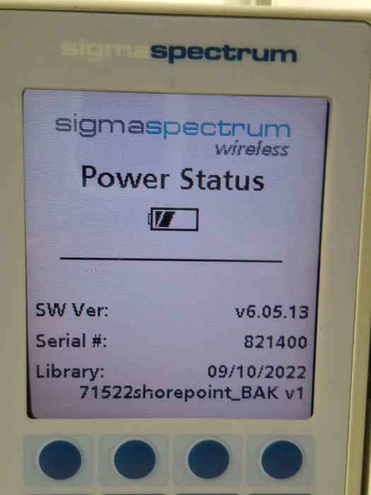 Baxter Sigma Spectrum 6.05.13 with B/G Battery Infusion Pump