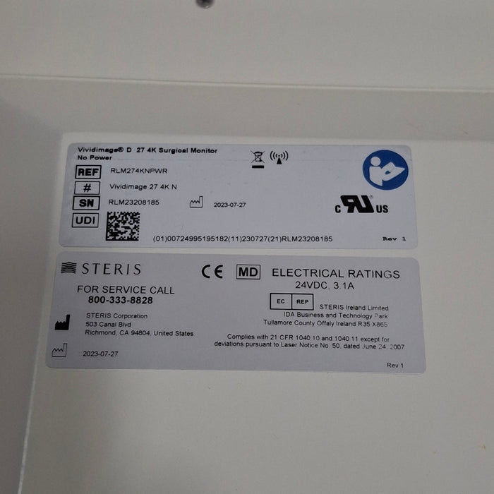 Steris VividImage 4K 27" Surgical Display Monitor
