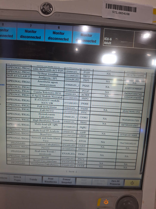 GE Healthcare Carescape B650 Critical Care Patient Monitor