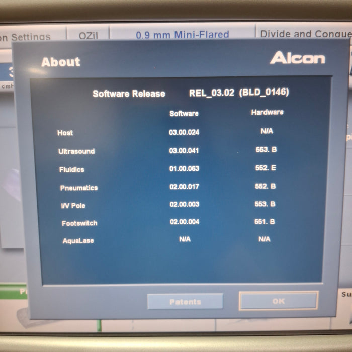 Alcon Laboratories Inc Infiniti w/ Ozil Phacoemulsifier
