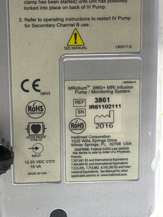 Iradimed MRidium 3860+ w/3861 MRI Infusion Pump