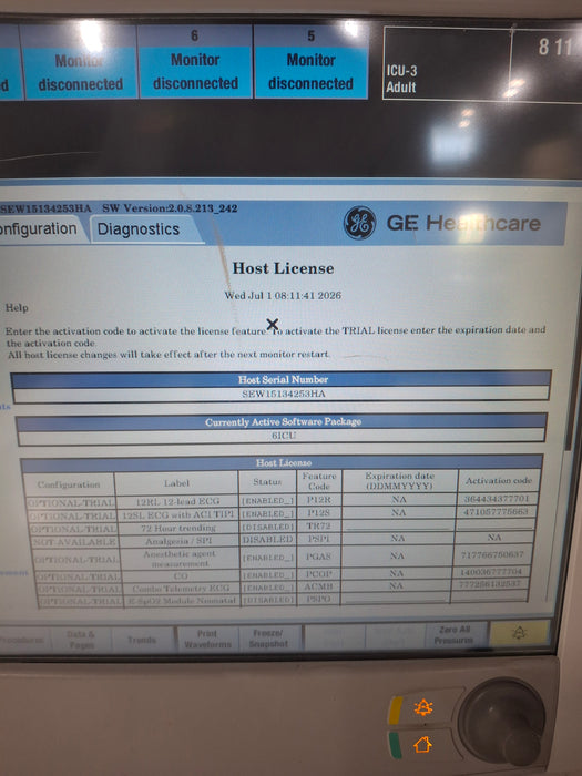 GE Healthcare Carescape B650 Critical Care Patient Monitor