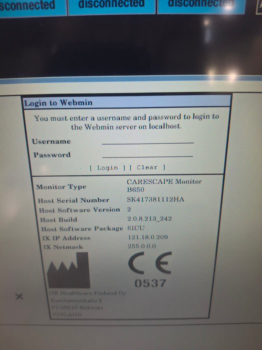 GE Healthcare Carescape B650 Critical Care Patient Monitor