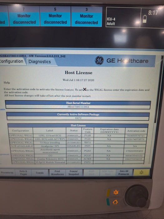 GE Healthcare Carescape B650 Critical Care Patient Monitor