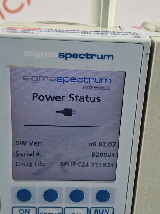Baxter Sigma Spectrum 6.02.07 with B/G Battery Infusion Pump