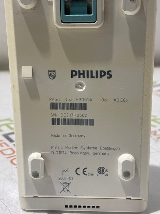 Philips M3001A-A01C06 Fast SpO2, NIBP, ECG, Temp, IBP MMS Module