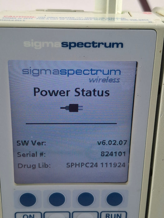 Baxter Sigma Spectrum 6.02.07 with B/G Battery Infusion Pump