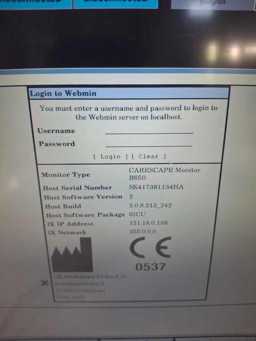 GE Healthcare Carescape B650 Critical Care Patient Monitor
