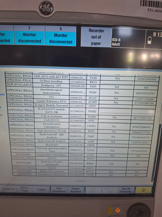 GE Healthcare Carescape B650 Critical Care Patient Monitor