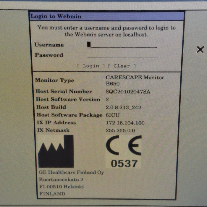 GE Healthcare Carescape B650 Critical Care Patient Monitor