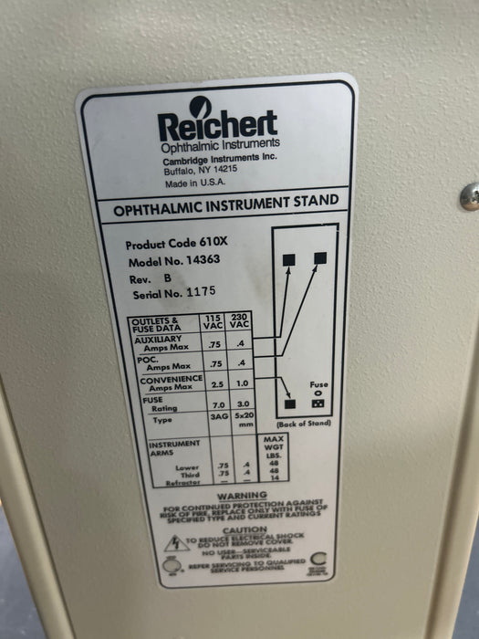 Reichert 610X Ophthalmic Stand