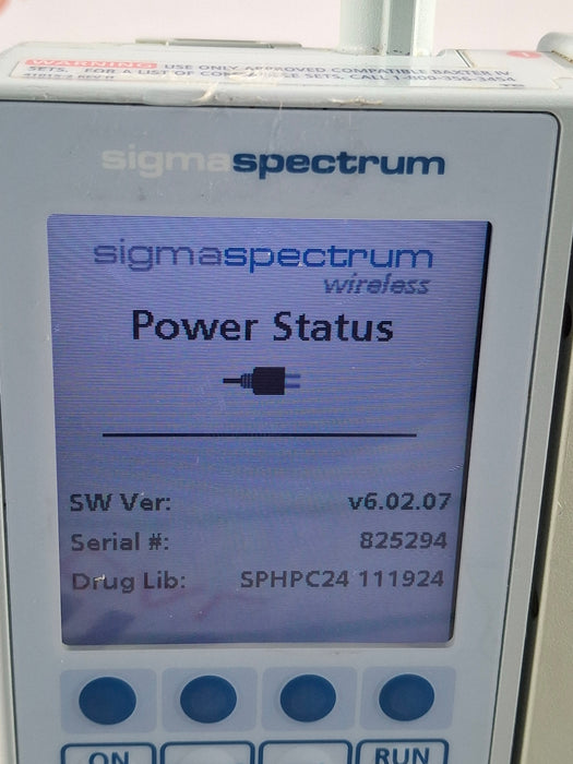 Baxter Sigma Spectrum 6.02.07 with B/G Battery Infusion Pump