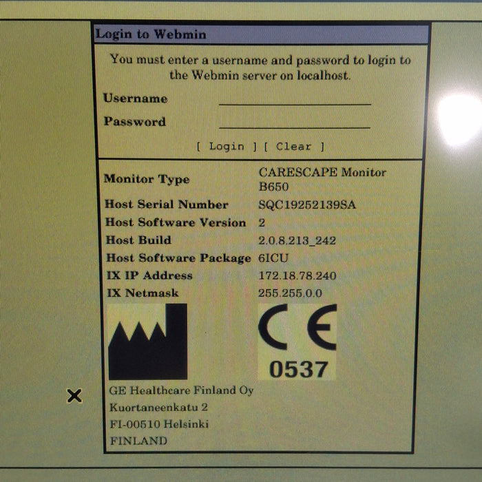 GE Healthcare Carescape B650 Critical Care Patient Monitor
