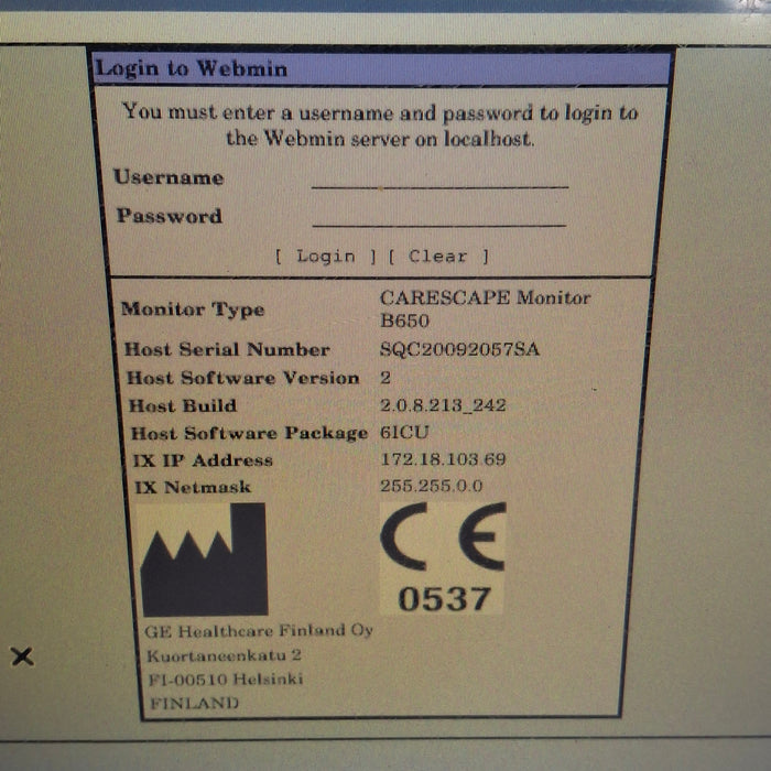 GE Healthcare Carescape B650 Critical Care Patient Monitor
