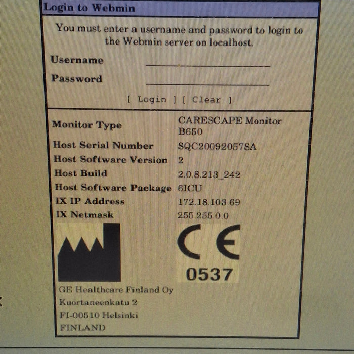 GE Healthcare Carescape B650 Critical Care Patient Monitor